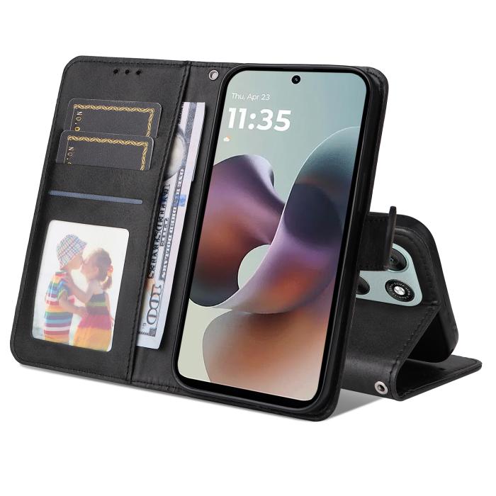 Bild 2,  Motorola Moto G56 5G Fodral Läder Svart