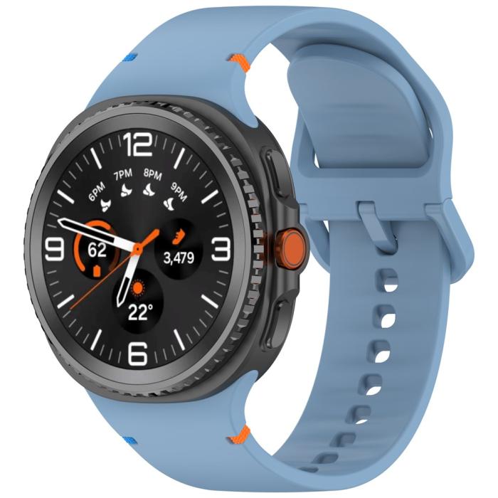 Bild 2,  Galaxy Watch 8 46/44/40 mm Klockarmband Silkon Blå