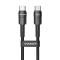 ESSAGER ESSAGER 50cm 60W PD USB-C - USB-C Laddningskabel Svart
