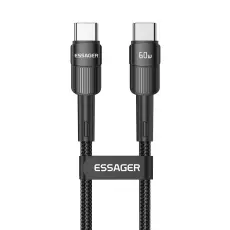 ESSAGER ESSAGER 50cm 60W PD USB-C - USB-C Laddningskabel Svart