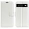  Google Pixel 8 Fodral Litchi Textur Vit