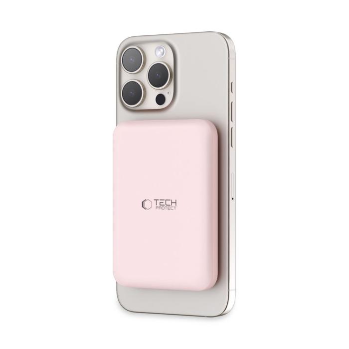 Bild 2, Tech-Protect Tech-Protect 5000 mAh MagSafe Powerbank LifeMag Rosa