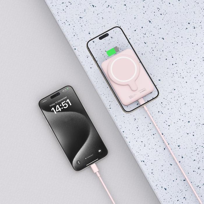 Bild 6, Tech-Protect Tech-Protect 5000 mAh MagSafe Powerbank LifeMag Rosa