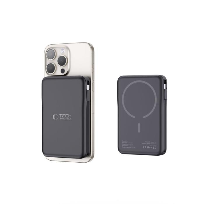 Bild 5, Tech-Protect Tech-Protect 10000 mAh MagSafe Powerbank LifeMag Svart