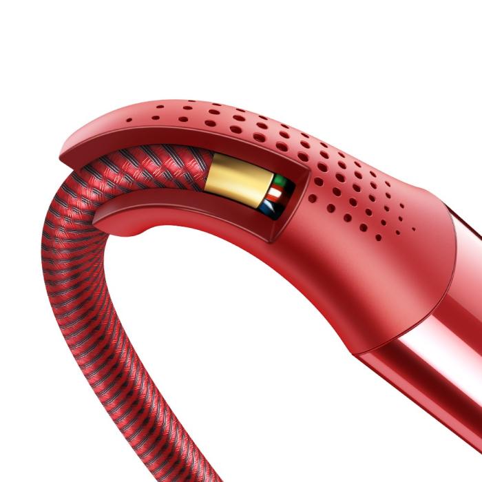 Bild 5, MCDODO Mcdodo 1.2m 100W USB-C/USB-C Elbow Laddkabel Röd