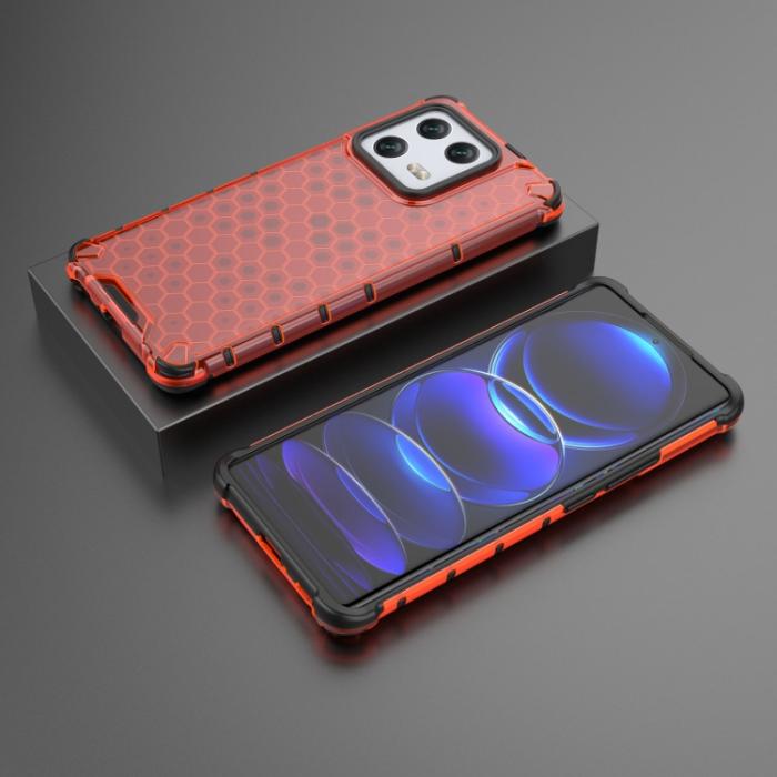 Bild 3,  Xiaomi 13 Pro 5G Skal Shockproof Honeycomb Textur Röd