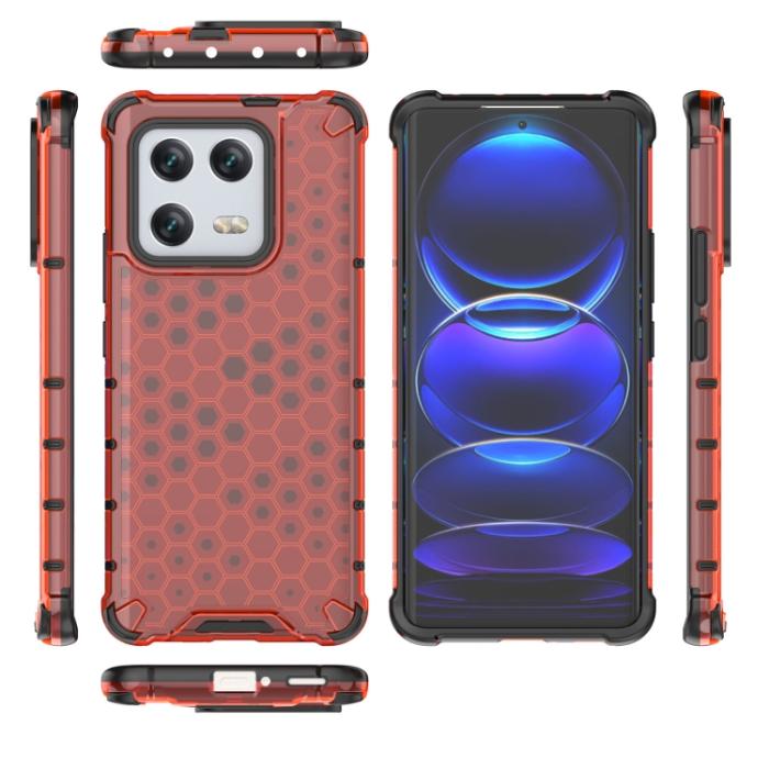 Bild 4,  Xiaomi 13 Pro 5G Skal Shockproof Honeycomb Textur Röd