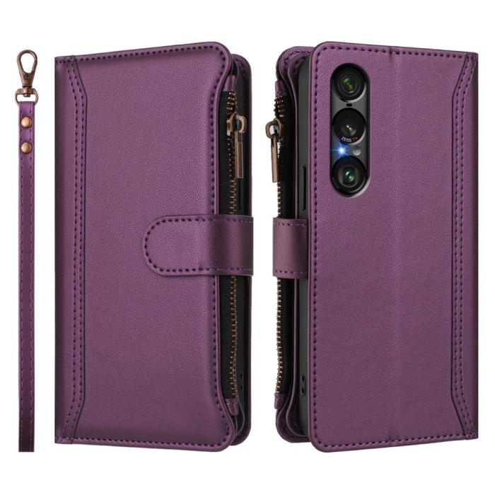 Bild 3,  Sony Xperia 1 VII Fodral Multifunktionellt Läder Lila