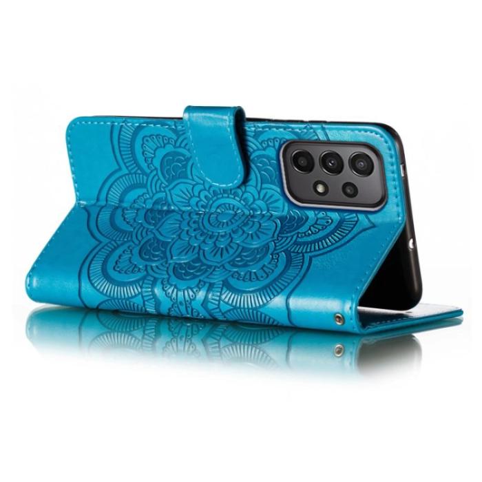 Bild 5,  Samsung Galaxy A24 5G Fodral Mandala Läder Blå