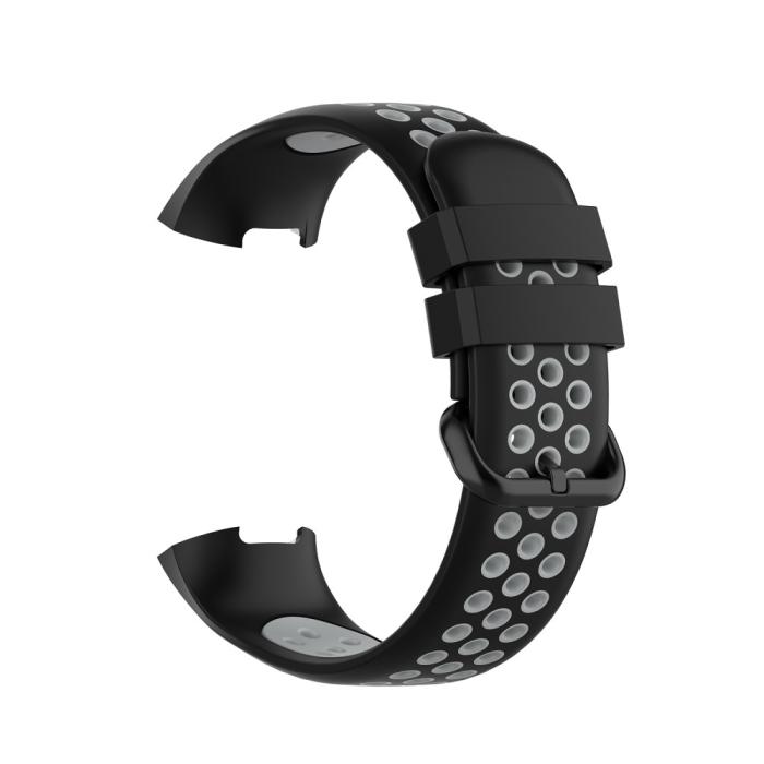 Bild 4,  Fitbit Charge 4/3 Silikon Träningsarmband Svart/Grå