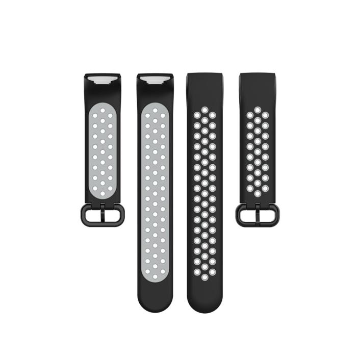 Bild 5,  Fitbit Charge 4/3 Silikon Träningsarmband Svart/Grå