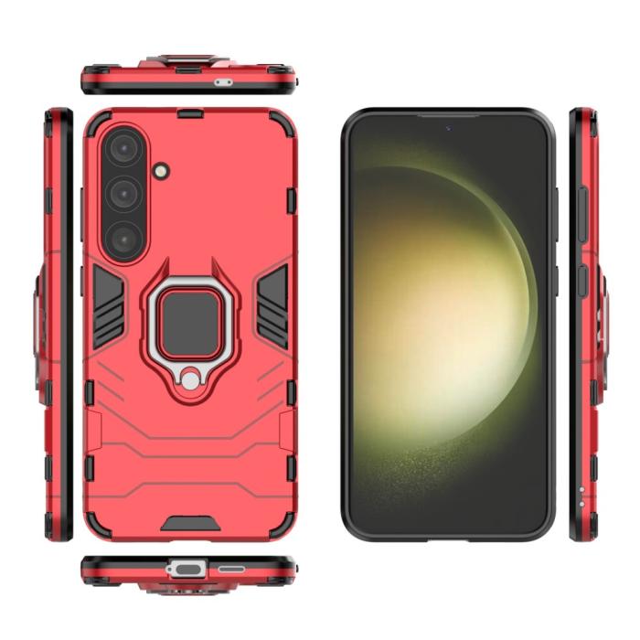 Bild 5,  Samsung Galaxy S24 Plus Skal Ring Hybrid Armor Röd