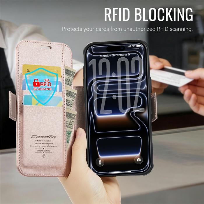 Bild 3, CASEME CASEME iPhone 17 Pro Max Skal RFID Plånbok Roséguld