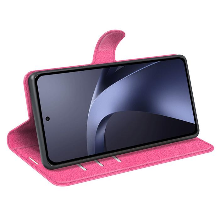 Bild 2,  Xiaomi 17T Pro Fodral Litchi Läder Mörk Rosa