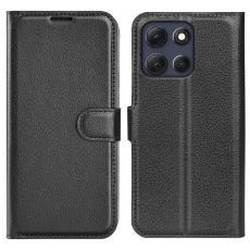  Motorola Moto G86 5G Fodral Litchi L&auml;der Svart