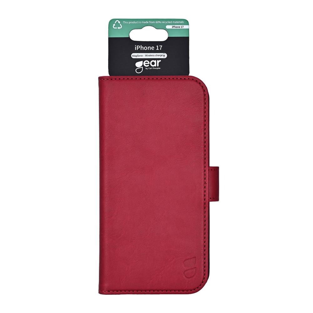 Gear Gear iPhone 17 Fodral MagSafe Läder Deep Red