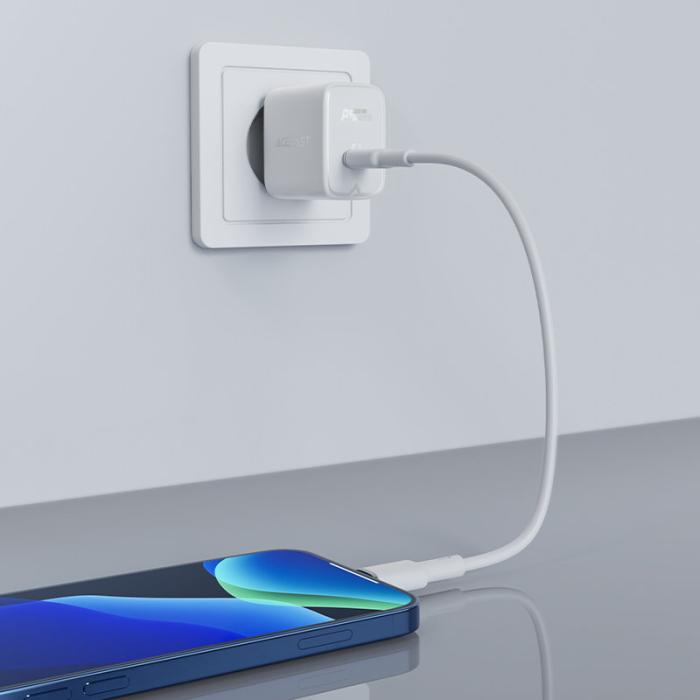 Bild 4, Acefast Acefast 30W GaN PD QC USB-C Väggladdare Vit
