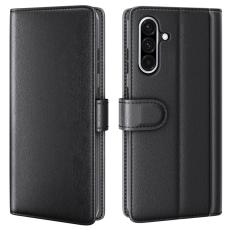  Samsung Galaxy A36 5G/A56 5G Fodral Premium &Auml;kta L&auml;der Svart