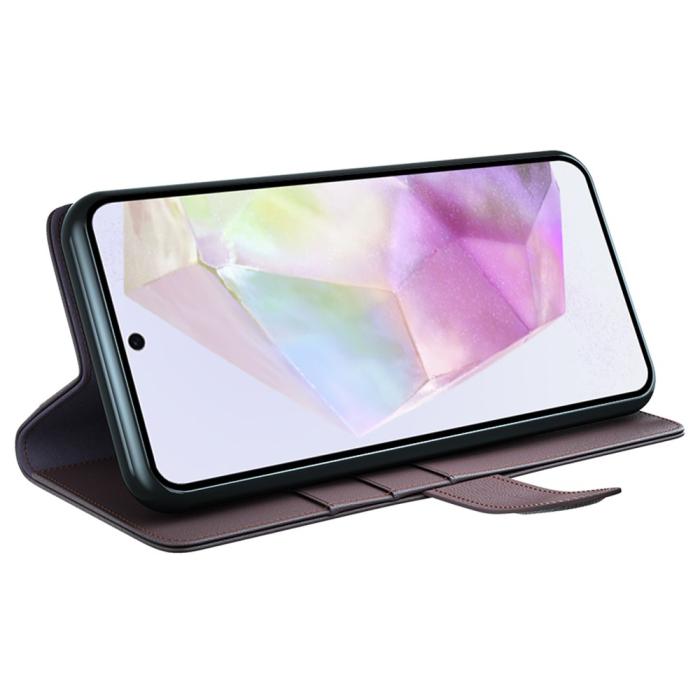 Bild 3,  Samsung Galaxy A36 5G/A56 5G Fodral Premium Äkta Läder Brun