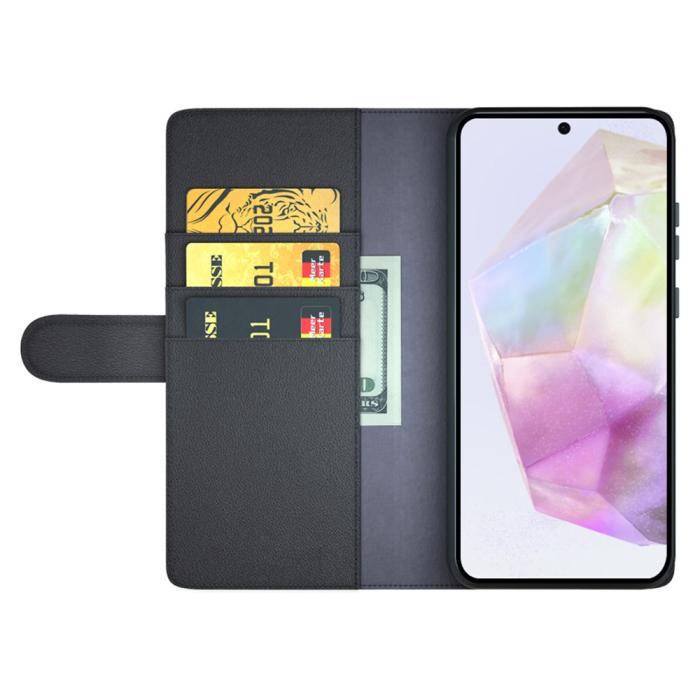 Bild 2,  Samsung Galaxy A36 5G/A56 5G Fodral Premium Äkta Läder Svart