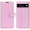  Google Pixel 8 Fodral Litchi Textur Ljus Rosa