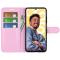  Google Pixel 8 Fodral Litchi Textur Ljus Rosa