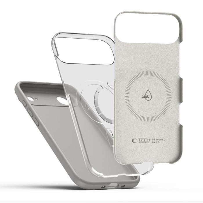 Bild 2, Tech-Protect Tech-Protect iPhone Air Skal MagSafe Silicone Stone Grey