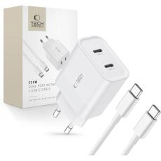 Tech-Protect Tech-Protect 20W V&auml;ggladdare PD Inkl. USB-C Kabel Vit