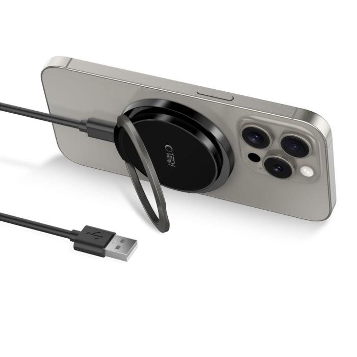 Bild 2, Tech-Protect Tech-Protect 15W Qi Magnetisk MagSafe Laddare Trådlös Svart
