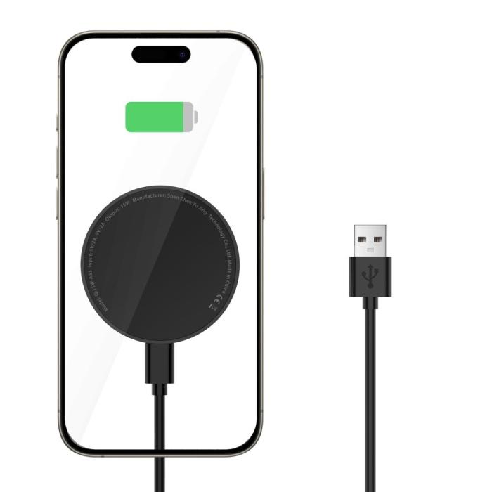 Bild 3, Tech-Protect Tech-Protect 15W Qi Magnetisk MagSafe Laddare Trådlös Svart