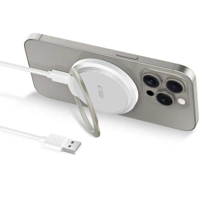 Bild 2, Tech-Protect Tech-Protect 15W Qi Magnetisk MagSafe Laddare Trådlös Vit