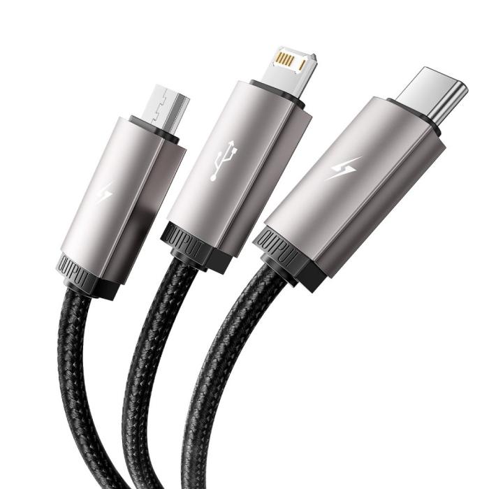 Bild 4, Tech-Protect Tech-Protect 1 m 3.5A 3in1 USB-C/Lightning/Micro Kabel UltraBoost