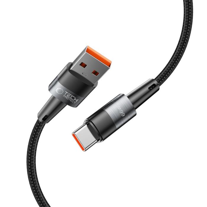 Bild 2, Tech-Protect Tech-Protect 0.5 m 66W/6A USB-C Kabel UltraBoost Grå