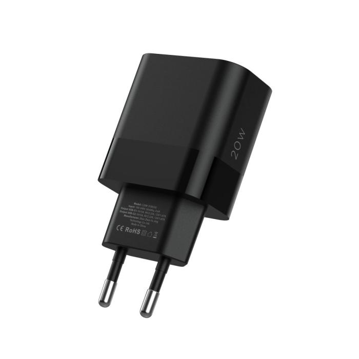 Bild 4, Tech-Protect Tech-Protect 20W PD 2x USB-C Väggladdare Svart