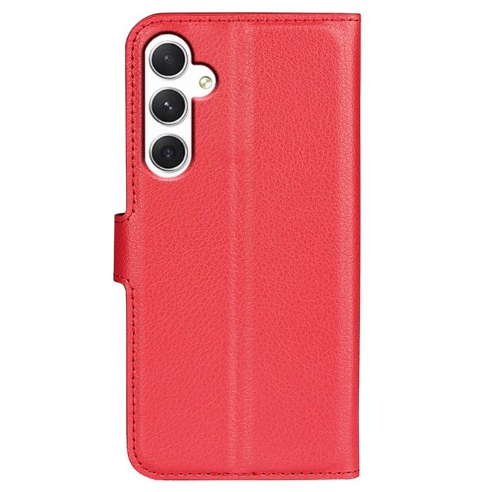 Bild 6,  Samsung Galaxy S24 Fodral Litchi Läder Röd
