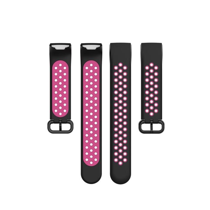 Bild 5,  Fitbit Charge 4/3 Silikon Träningsarmband Svart/Rosa