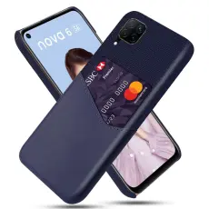  Huawei P40 Lite - Skal med plats f&ouml;r kort - M&ouml;rk Bl&aring;