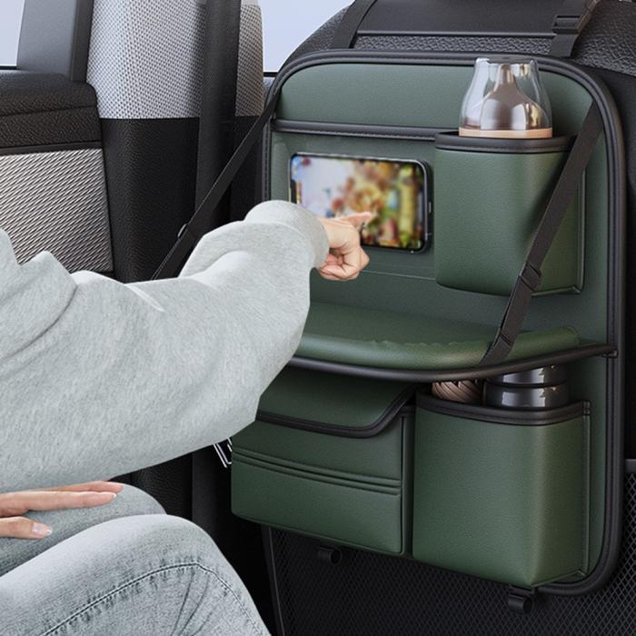Bild 3,  Bilorganisatör För Baksätet Med Utfällbart Bord Grön