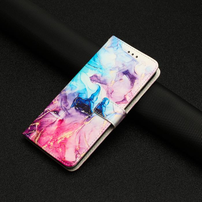 Bild 5,  Samsung Galaxy A27 5G Fodral Läder Marmor Rosa/Lila/Blå