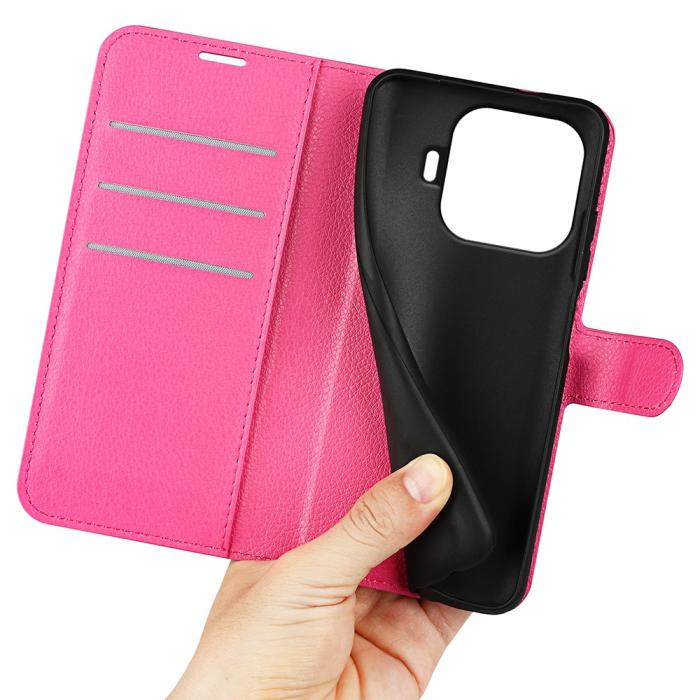 Bild 3,  Xiaomi 17T Pro Fodral Litchi Läder Mörk Rosa