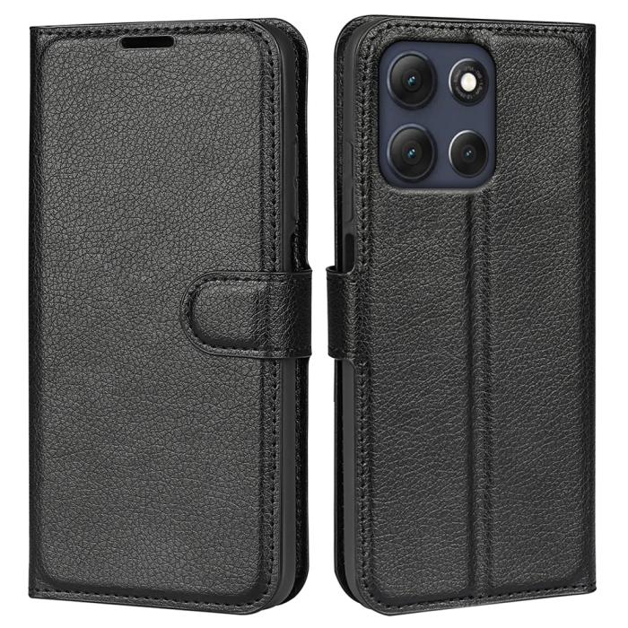 Bild 5,  Motorola Moto G86 5G Fodral Litchi Läder Svart