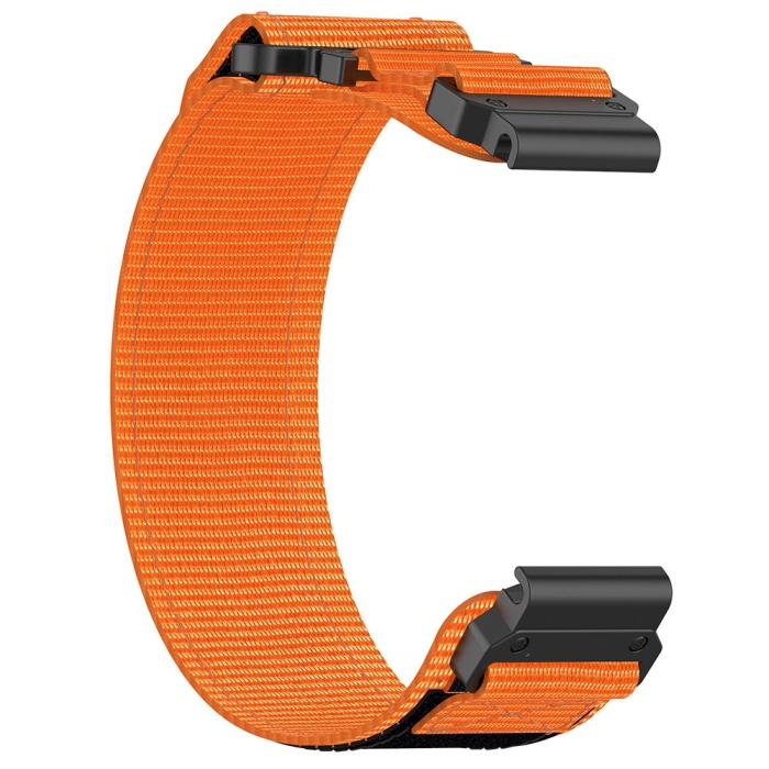 Bild 2,  Klockarmband 26 mm Nylon Justerbart Orange/Svart