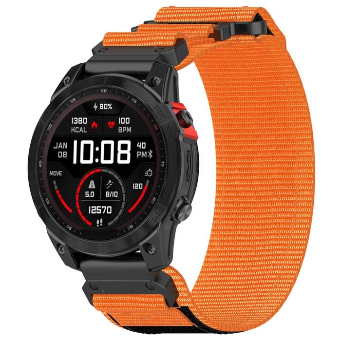 Bild 3,  Klockarmband 26 mm Nylon Justerbart Orange/Svart