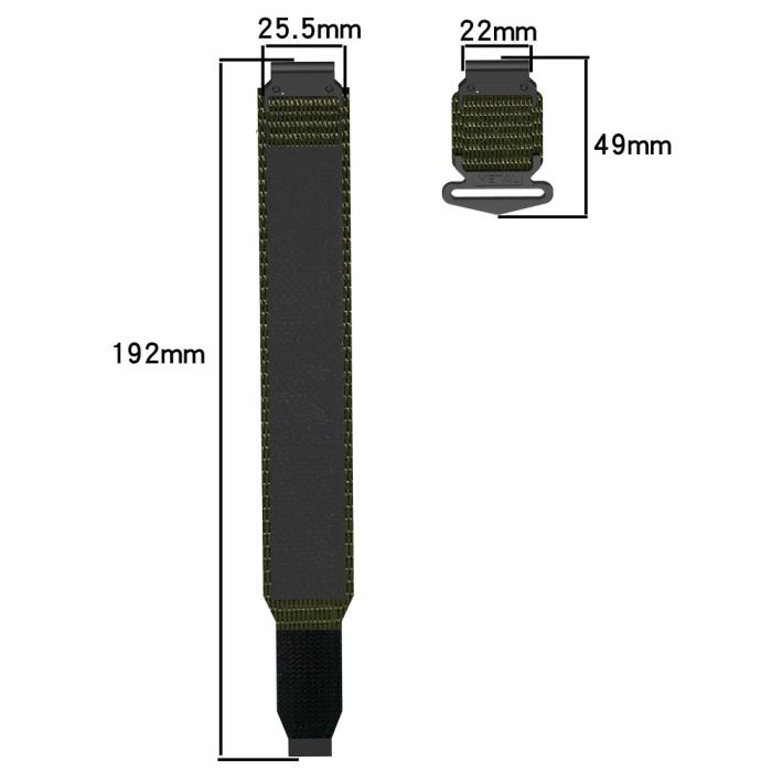 Bild 5,  Klockarmband 26 mm Nylon Justerbart Orange/Svart