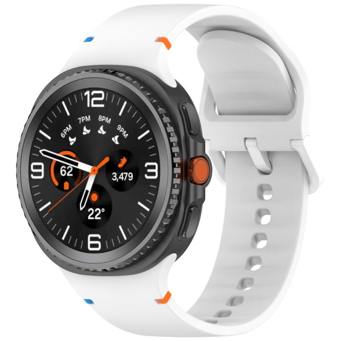 Bild 2,  Galaxy Watch 8 46/44/40 mm Klockarmband Silkon Vit