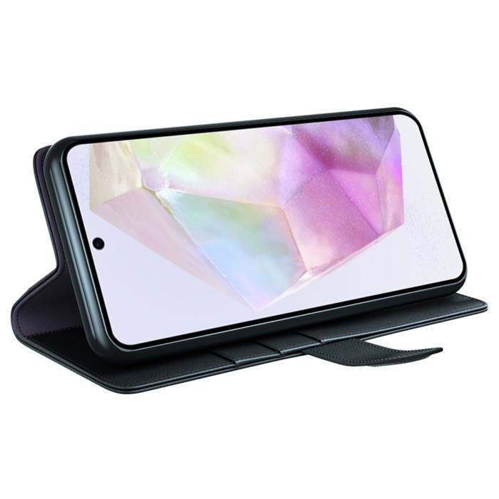 Bild 3,  Samsung Galaxy A36 5G/A56 5G Fodral Premium Äkta Läder Svart