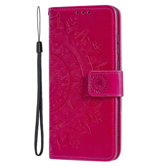 Bild 5,  iPhone 15 Fodral Mandala Läder Rosa