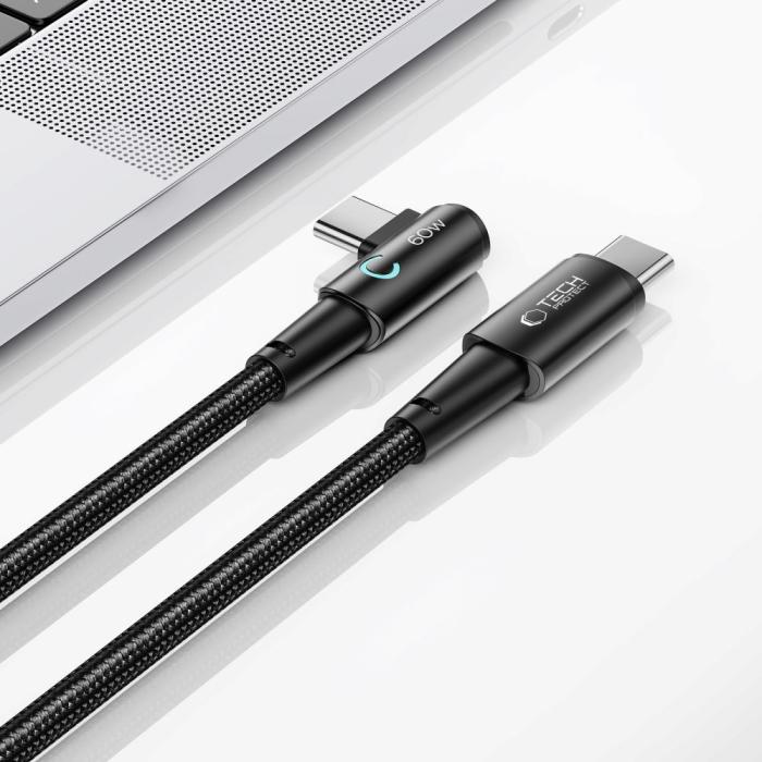 Bild 4, Tech-Protect Tech-Protect 1 m 60W/6A USB-C - USB-C Kabel UltraBoost Grå