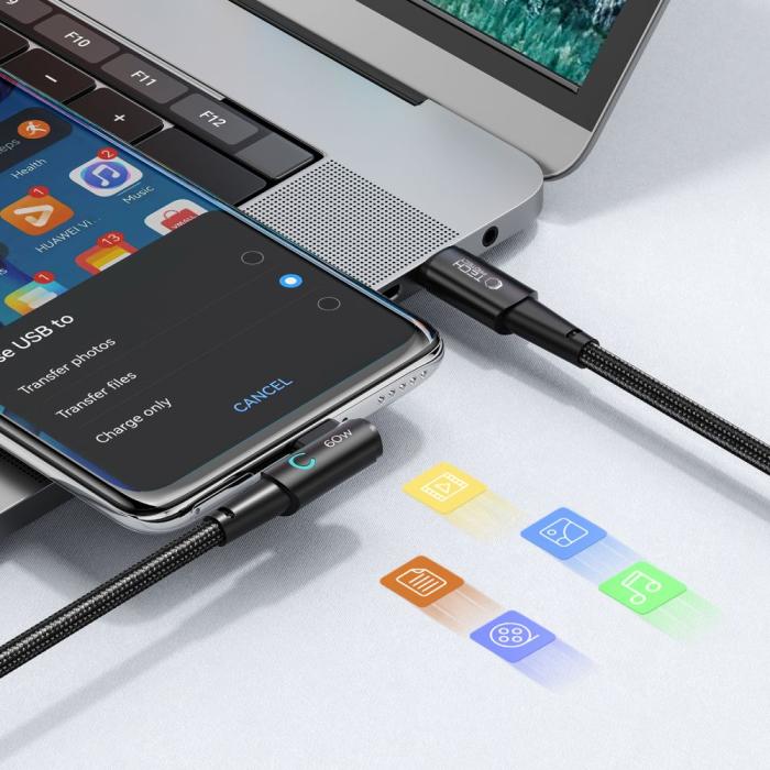 Bild 5, Tech-Protect Tech-Protect 1 m 60W/6A USB-C - USB-C Kabel UltraBoost Grå