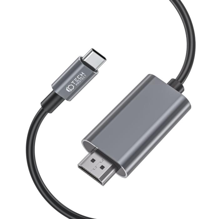 Bild 2, Tech-Protect Tech-Protect 2 m 4K 60Hz USB-C - HDMI Kabel UltraBoost Svart